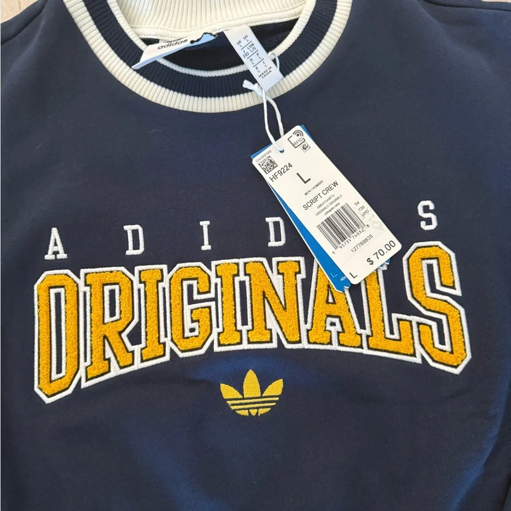 NEW Adult Men’s Adidas Navy and Gold Sweatpants Set SiZe L - Picture 3 of 6